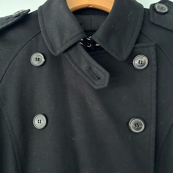 Zara Basic black, knee length jacket, epaulette at the shoulders. XS - Picture 5 of 8